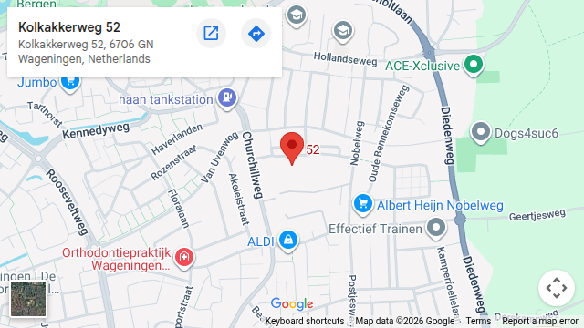 Locatie van Autorijschool Hoekstra op de kaart: Kolkakkerweg 52 in Wageningen